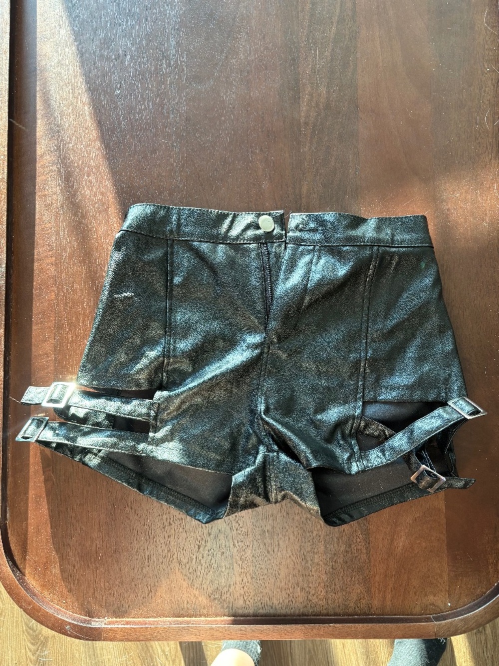 High waisted Fake Leather Shorts